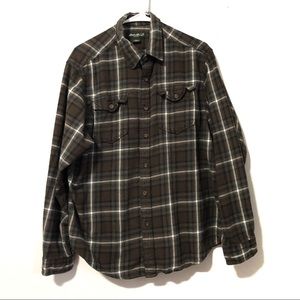 Eddie Bauer Men’s Thick Flannel Plaid Buttoned Top